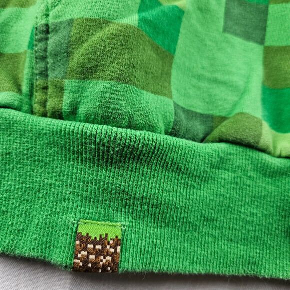 Minecraft JinX Boys XL Creeper Hoodie Full Zip Jacket Costume Face - Picture 3 of 6